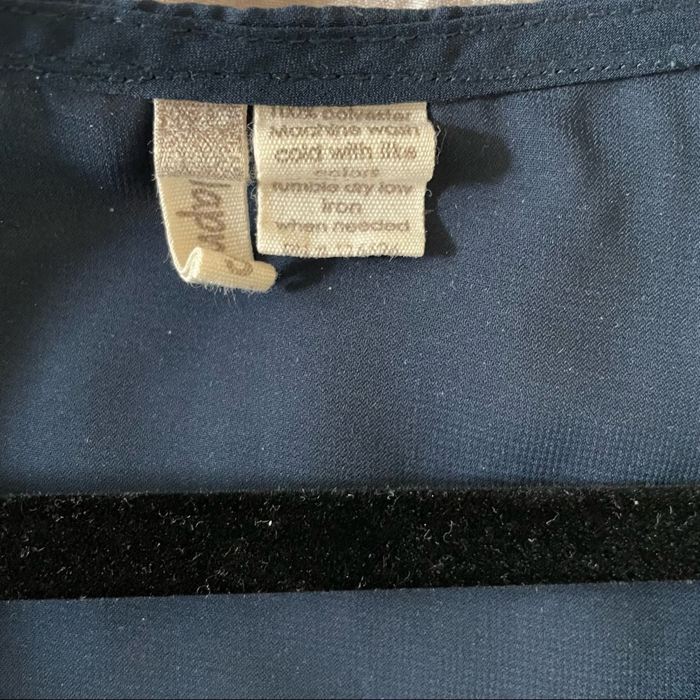 Navy Blue Blouse Silver Zip - Picture 3 of 3